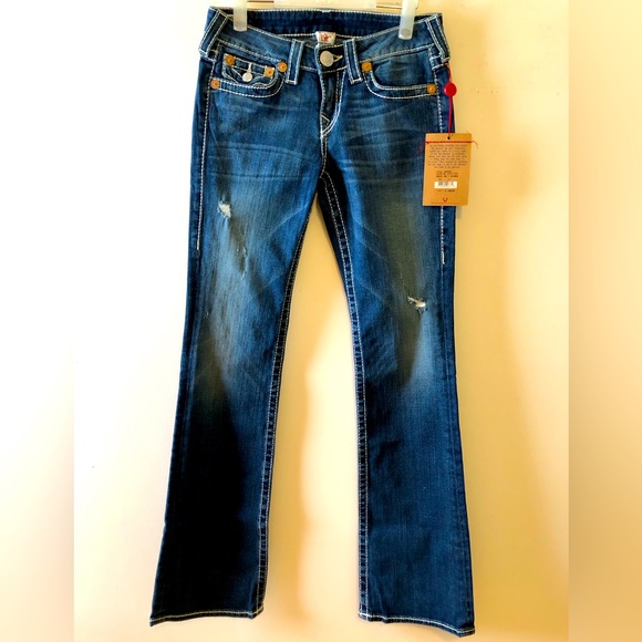 NWT True Religion Women Boots Cut Jeans Made in USA - Picture 2 of 8